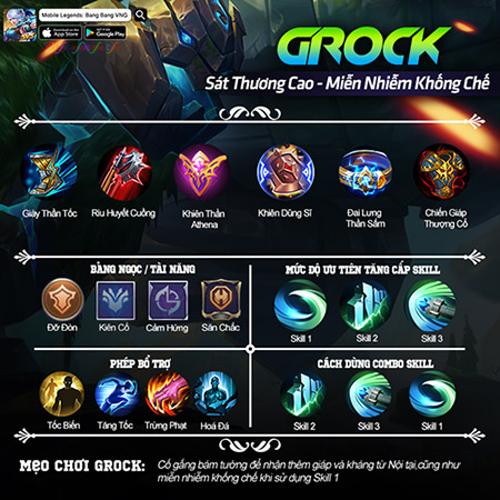 Hướng dẫn cách chơi Grock Mobile Legends