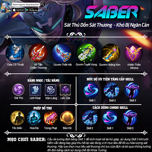 Hướng dẫn cách chơi Saber Mobile Legends