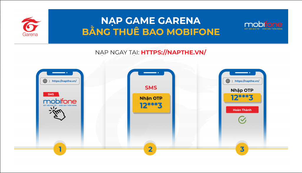 Hướng dẫn nạp thẻ Garena qua thuê bao mạng Mobifone
