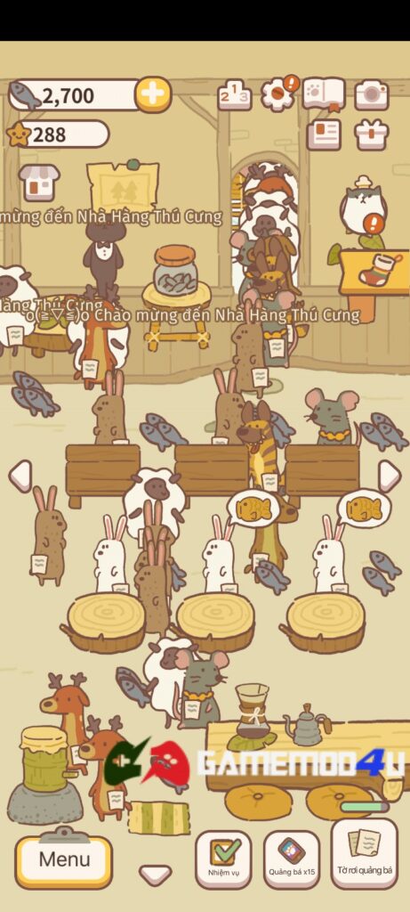 Đã test tựa game Animal Restaurant mod full (free ads)