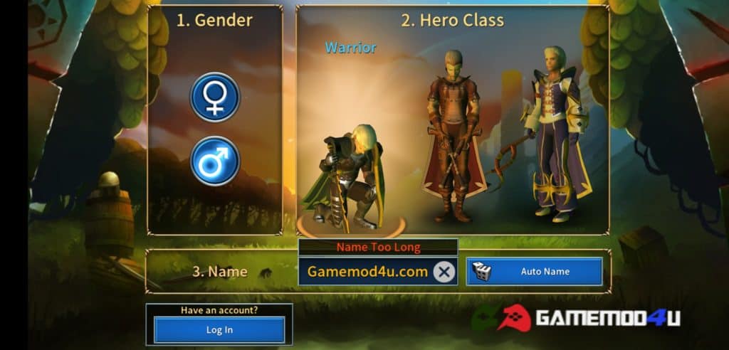 Có nhiều loại nhân vật cho người chơi lựa chọn trong Eternium mod full tiền