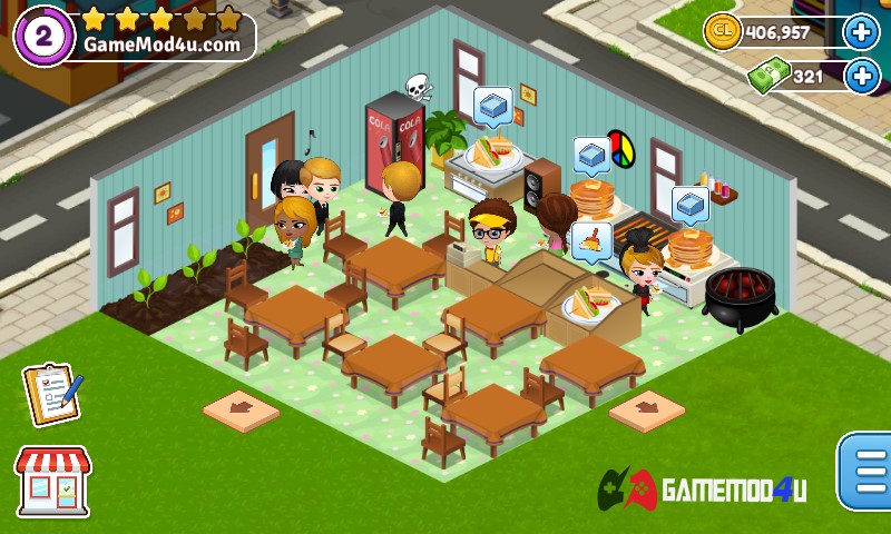  Hình ảnh trong game hack Cafeland full tiền dành cho điện thoại được test bởi TaiGame247