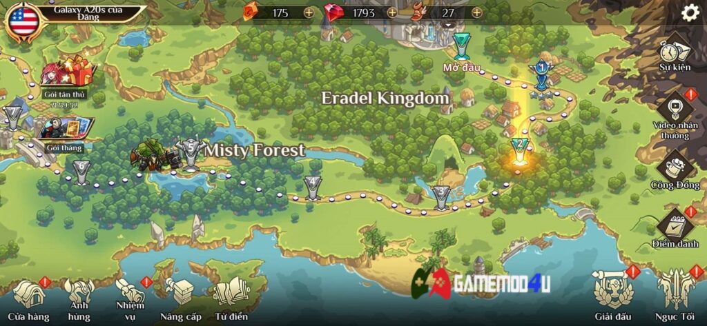 Map trong game Kingdom War TD Mod APK